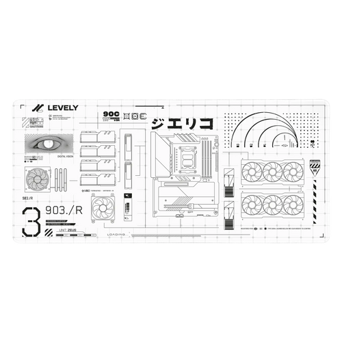 Tech Print White Mouse Pad